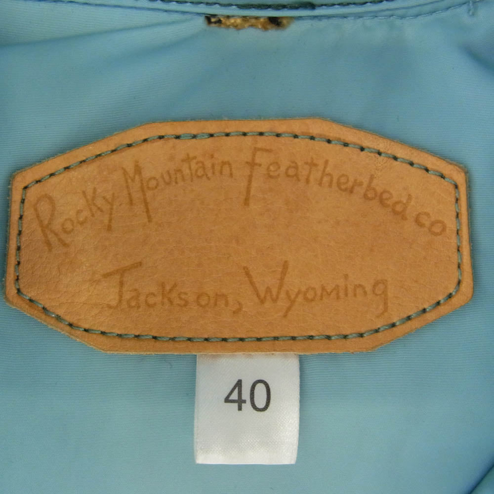 Rocky Mountain FeatherBed ロッキーマウンテンフェザーベッド ウール レザーヨーク切替 ダウンベスト 40【中古】