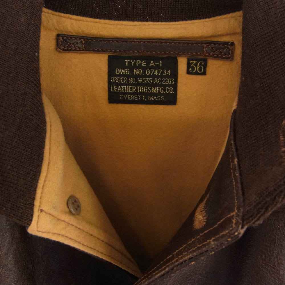 FREEWHEELERS フリーホイーラーズ LEATHER TOGS  TYPE A-1 ブラウン系 36【中古】