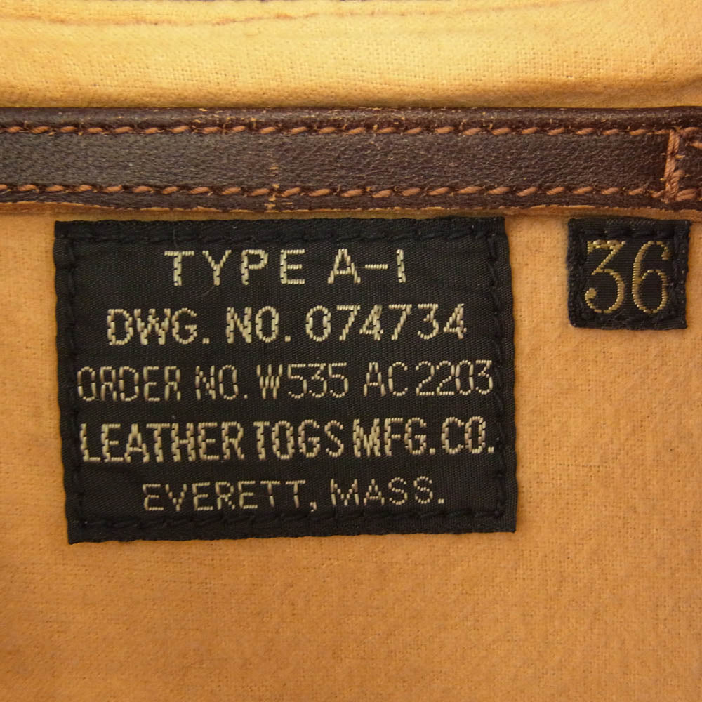 FREEWHEELERS フリーホイーラーズ LEATHER TOGS  TYPE A-1 ブラウン系 36【中古】