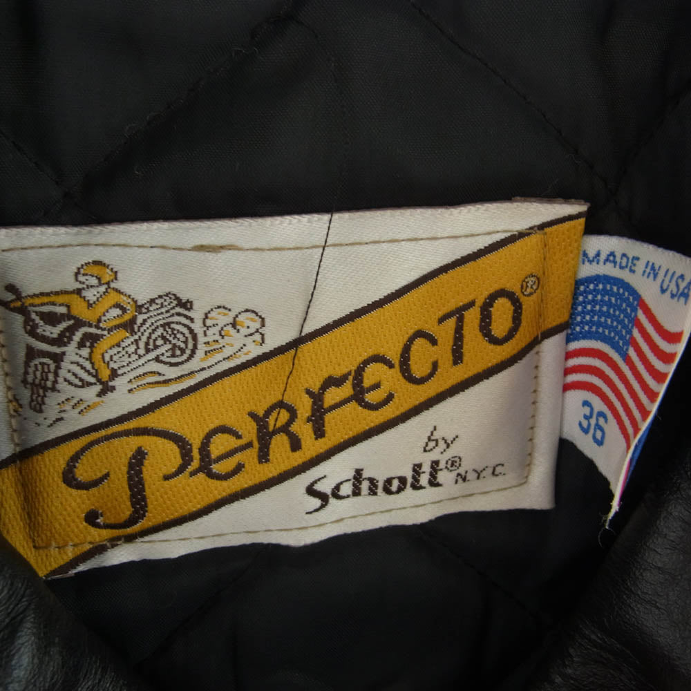 schott ショット 90s バイカータグ後期 618 ダブル ライダース ジャケット ブラック系 36【中古】