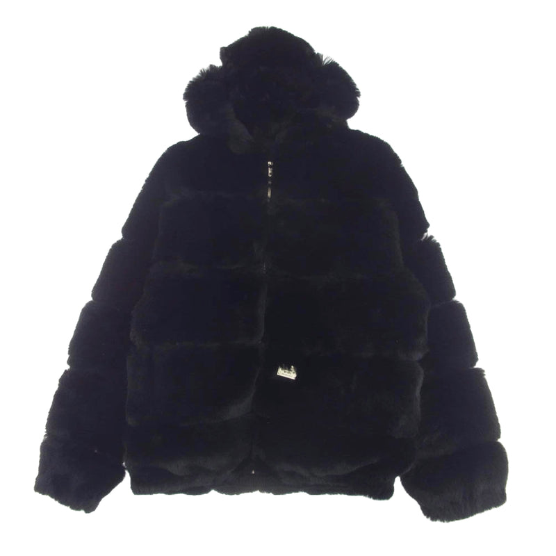 Supreme シュプリーム 21AW × WTAPS ダブルタップス Faux Fur Hooded Jacket フェイクファー フーデッド ジャケット ブラック系 L【極上美品】【中古】