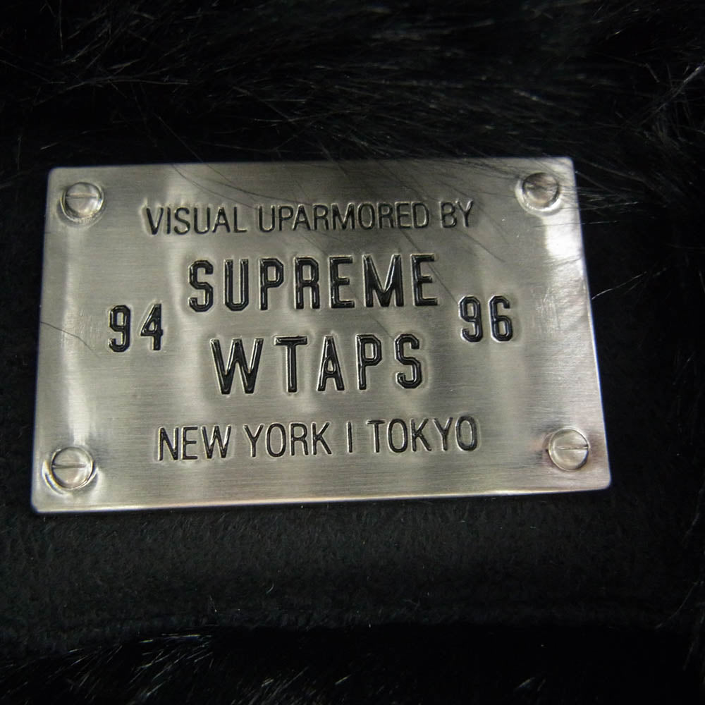 Supreme シュプリーム 21AW × WTAPS ダブルタップス Faux Fur Hooded Jacket フェイクファー フーデッド ジャケット ブラック系 L【極上美品】【中古】