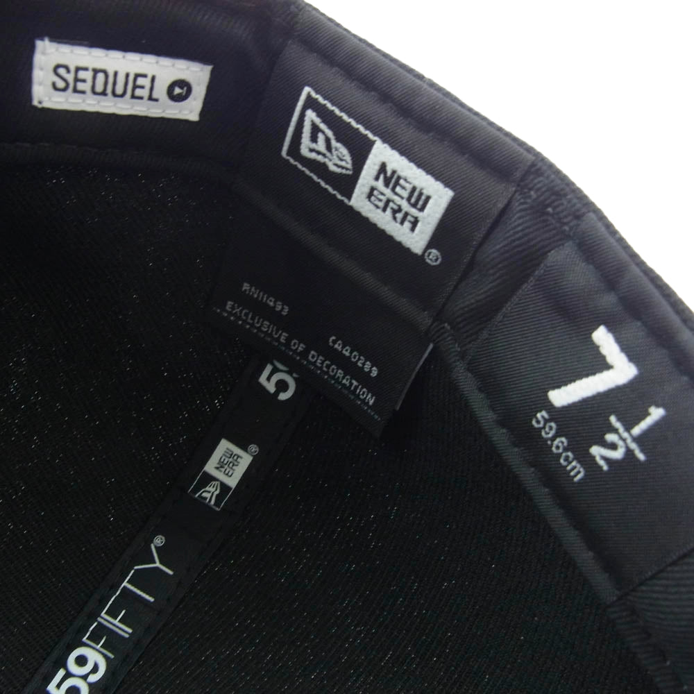 NEW ERA ニューエラ 23SS SQ-23SS-HT-02 × SEQUEL 59FIFTY シークエル ベースボール キャップ ブラック系 59.6【美品】【中古】
