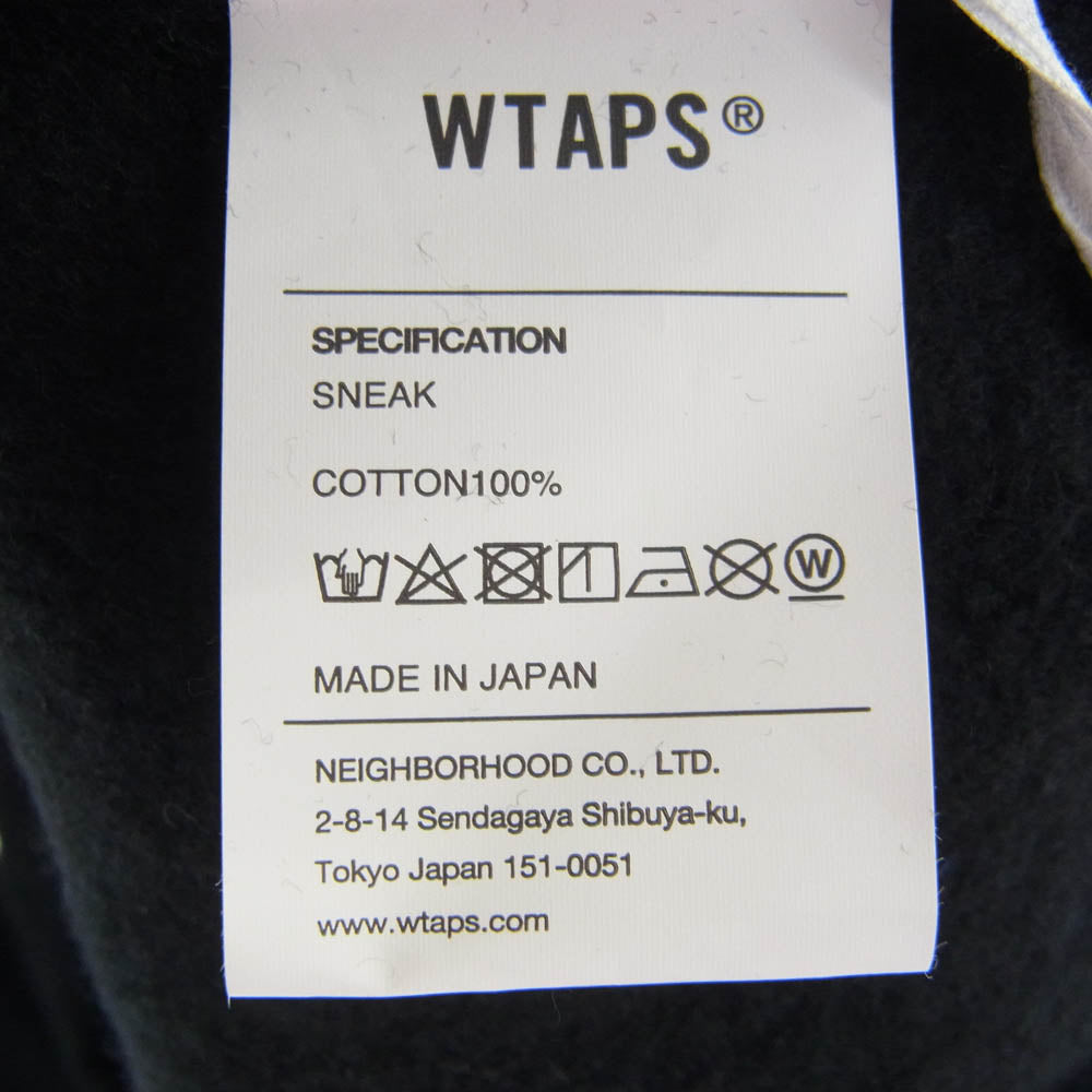 WTAPS ダブルタップス 22AW 222ATDT-CPM02S LOCKS SWEATER COTTON ロゴ プリント クルーネック スウェット ブラック系 3【中古】