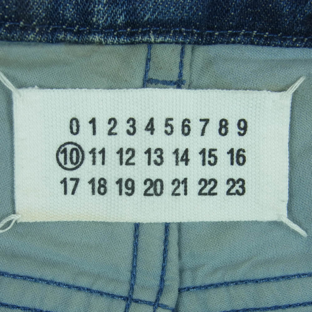 MAISON MARTIN MARGIELA メゾンマルタンマルジェラ 09AW 30 LA020 10ライン ここのえタグ 四つタグ ベロアコート デニム パンツ インディゴブルー系 46【中古】