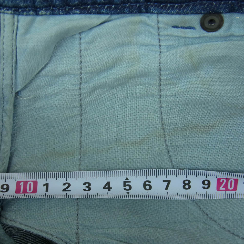 MAISON MARTIN MARGIELA メゾンマルタンマルジェラ 09AW 30 LA020 10ライン ここのえタグ 四つタグ ベロアコート デニム パンツ インディゴブルー系 46【中古】