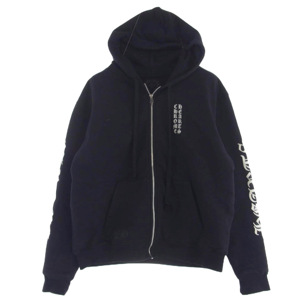 CHROME HEARTS クロムハーツ（原本無） SWTSHRT HD ZIP アームロゴ ダガージップ ジップアップ フーディ パーカー ブラック系 M【中古】