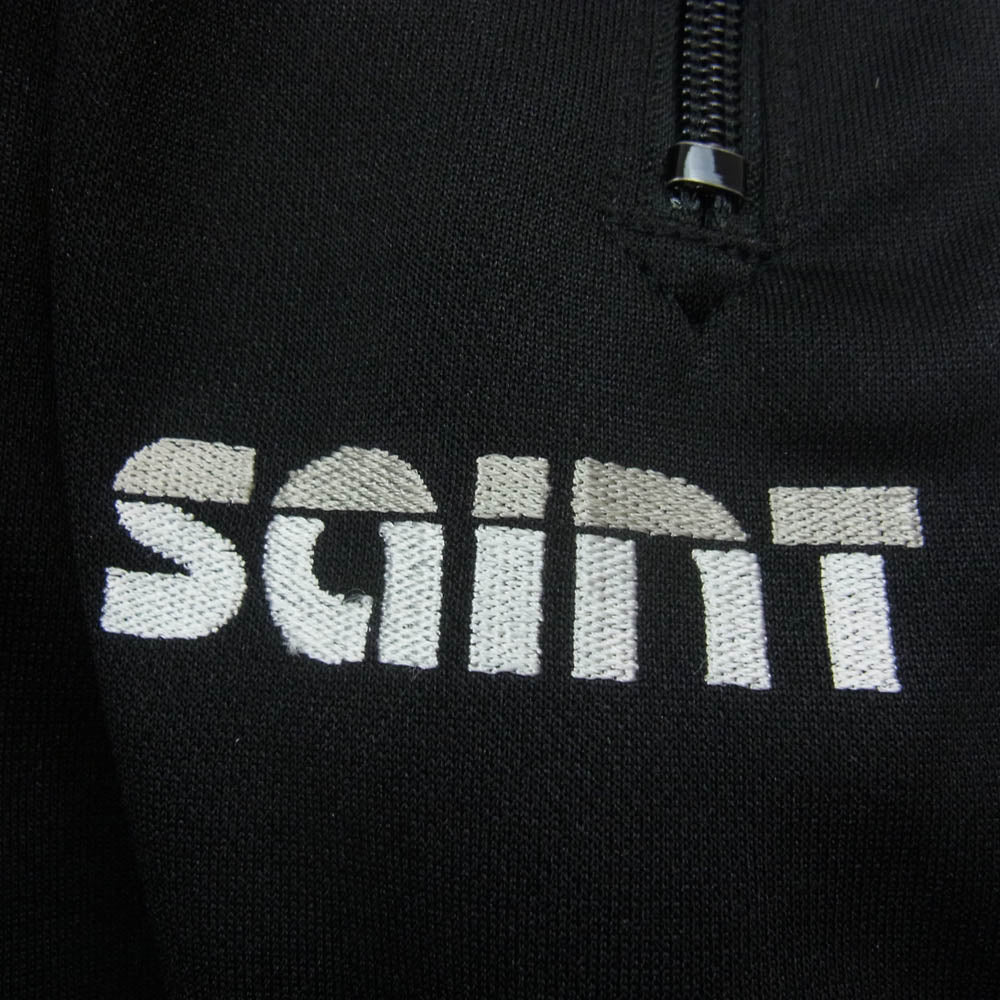 SAINT MICHAEL セントマイケル 24AW SM-YS1-0000-074 TRACK PANTS トラックパンツ ロゴ刺繍 ジャージ サイドライン ブラック系 L【中古】