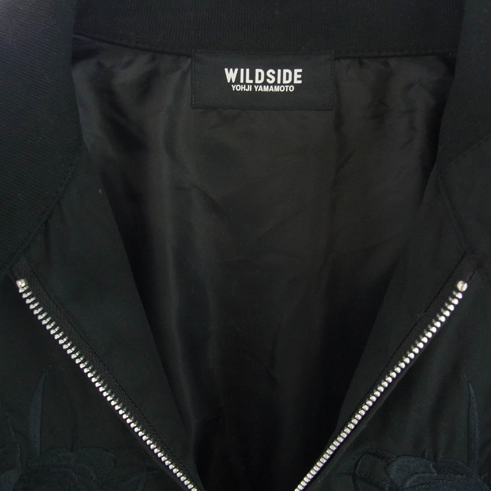 Yohji Yamamoto ヨウジヤマモト WO-Y03-903 WILDSIDE T/C Flower Embroidery Swingtop 月下美人刺繍 ブルゾン ブラック系 4【中古】
