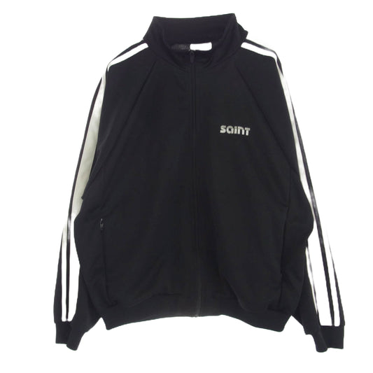 SAINT MICHAEL セントマイケル 24AW SM-YS1-0000-072 TRACK JACKET トラックジャケット ロゴ刺繍 ジャージ ジップアップ ブラック系 L【中古】