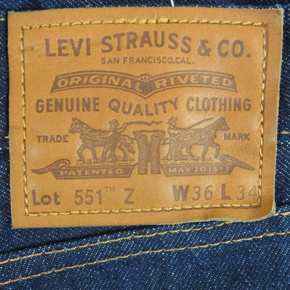 Levi's リーバイス A1183-0000 USA製 145周年記念モデル 551Z セルビッジ デニム パンツ インディゴブルー系 W36 L34【美品】【中古】