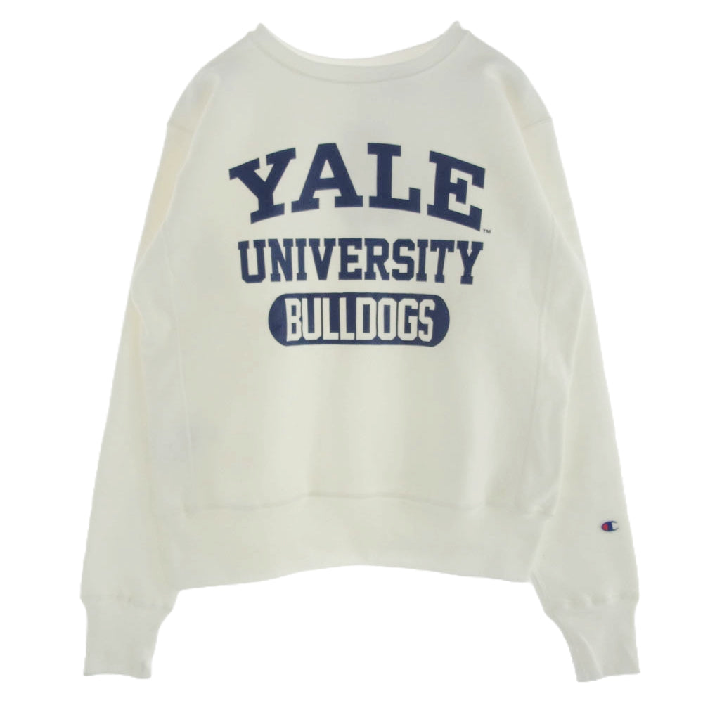 Champion チャンピオン C5-W0004 USA製 YALE エール カレッジ プリント リバースウィーブ スウェット ホワイト系 L【極上美品】【中古】