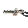CHROME HEARTS クロムハーツ（原本無） VULCAN CROSS SM BC スモール バルカン クロス Wレザー ブレイド ネックレス シルバー系 ブラック系【中古】