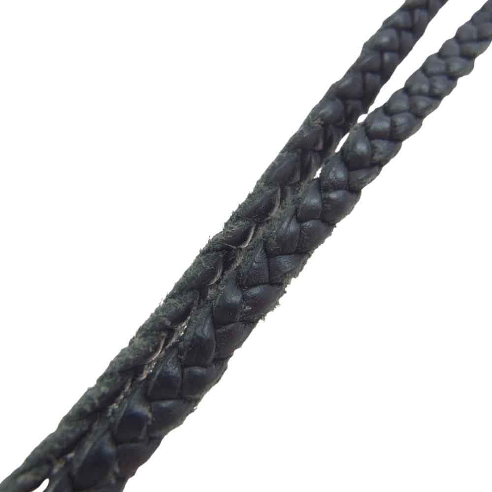 CHROME HEARTS クロムハーツ（原本無） VULCAN CROSS SM BC スモール バルカン クロス Wレザー ブレイド ネックレス シルバー系 ブラック系【中古】