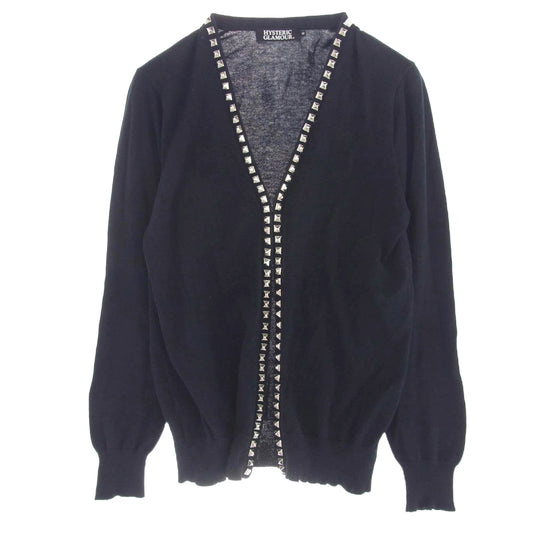 HYSTERIC GLAMOUR ヒステリックグラマー 0221MD03 スタッズ カーディガン ブラック系 M【中古】