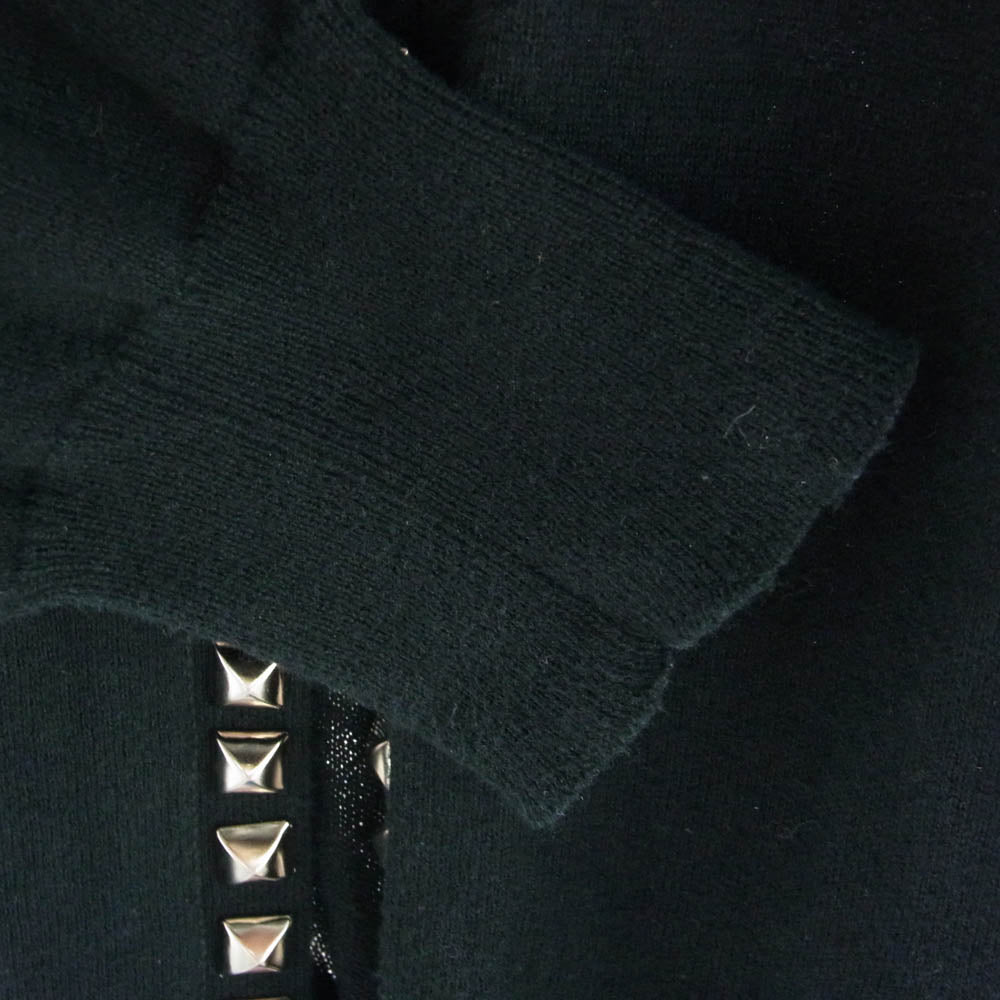 HYSTERIC GLAMOUR ヒステリックグラマー 0221MD03 スタッズ カーディガン ブラック系 M【中古】