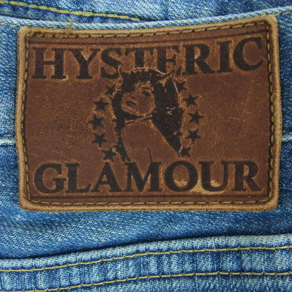 HYSTERIC GLAMOUR ヒステリックグラマー 0233AP07 ガール プリント スタッズ ストレート デニム パンツ インディゴブルー系 30【中古】