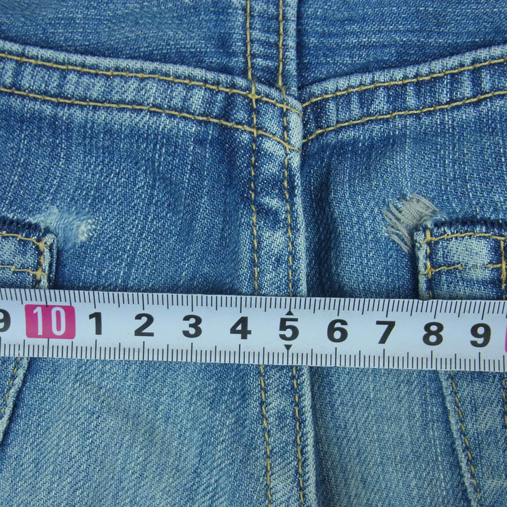 HYSTERIC GLAMOUR ヒステリックグラマー 0233AP07 ガール プリント スタッズ ストレート デニム パンツ インディゴブルー系 30【中古】