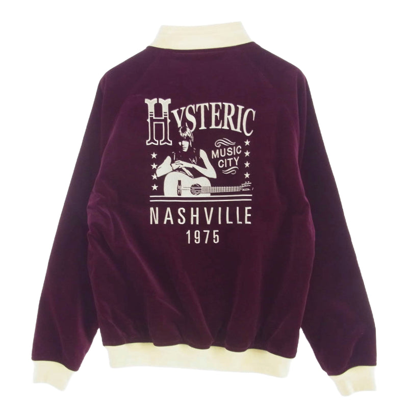 HYSTERIC GLAMOUR ヒステリックグラマー 0233AB06 NASHVILLE ベロア スーベニア ジャケット ワインレッド系 S【中古】