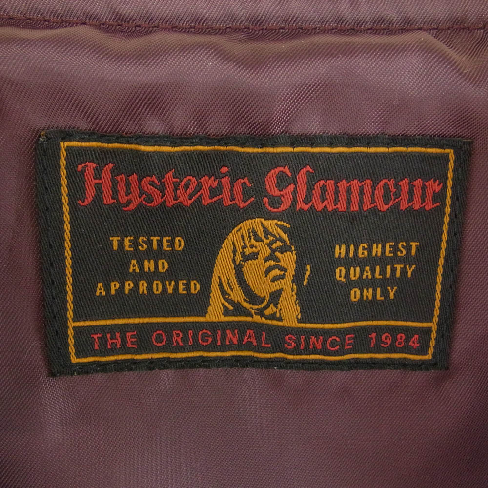 HYSTERIC GLAMOUR ヒステリックグラマー 0233AB06 NASHVILLE ベロア スーベニア ジャケット ワインレッド系 S【中古】