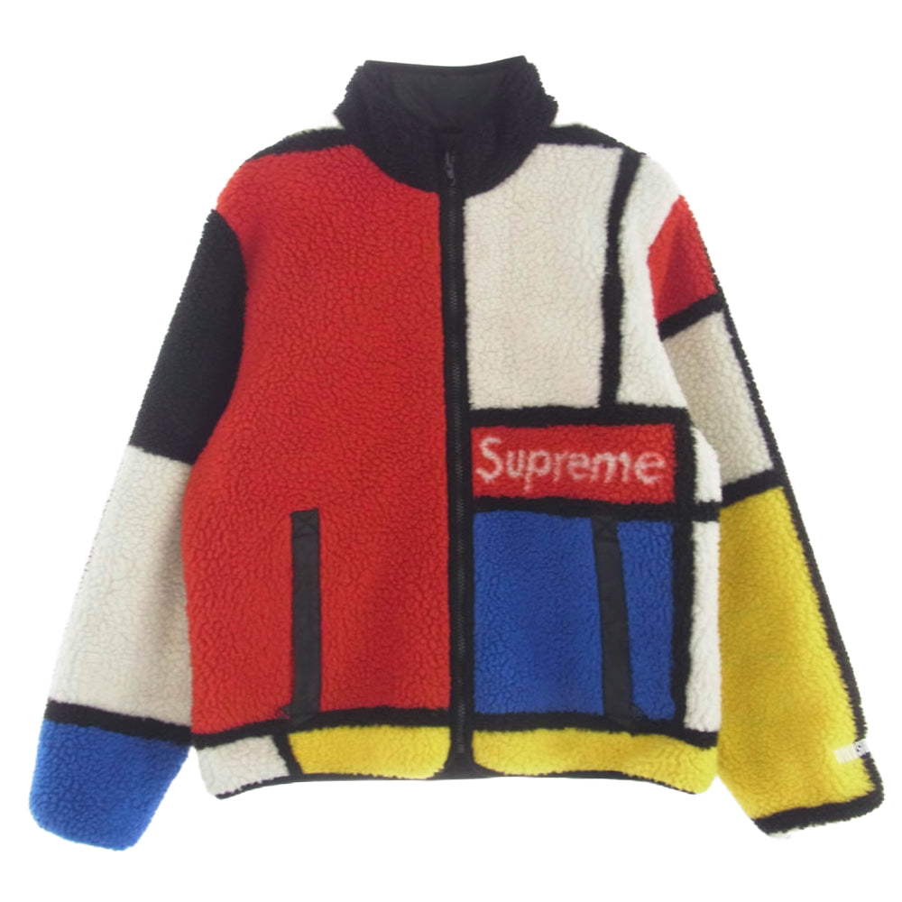 Supreme シュプリーム 20AW Reversible Colorblocked Fleece jacket リバーシブル フリース ボア ジャケット S【中古】