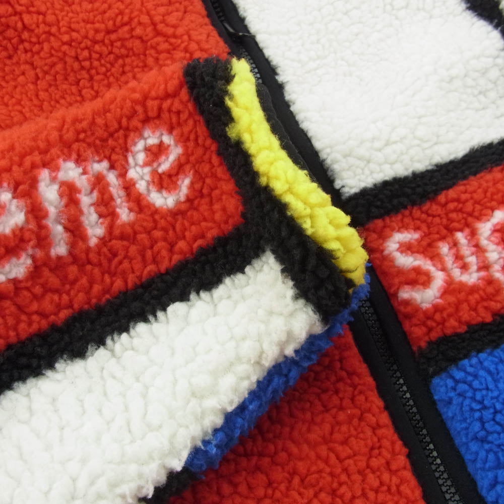 Supreme シュプリーム 20AW Reversible Colorblocked Fleece jacket リバーシブル フリース ボア ジャケット S【中古】