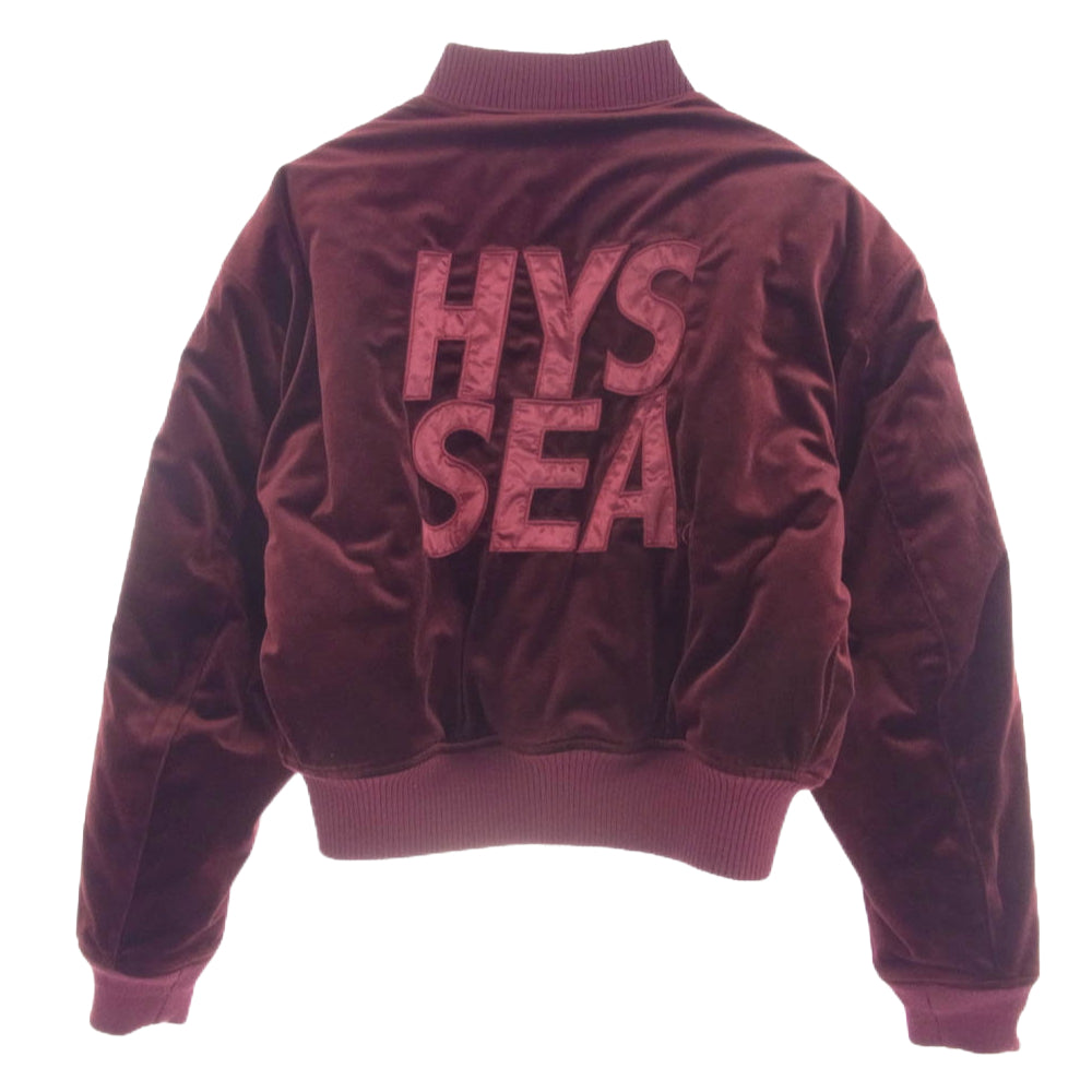 HYSTERIC GLAMOUR ヒステリックグラマー × WIND AND SEA ウィンダンシー 22AW WDS-C-HYS-23-AP-Q1-04 ベロア ボンバー ジャケット ワインレッド系 S【美品】【中古】