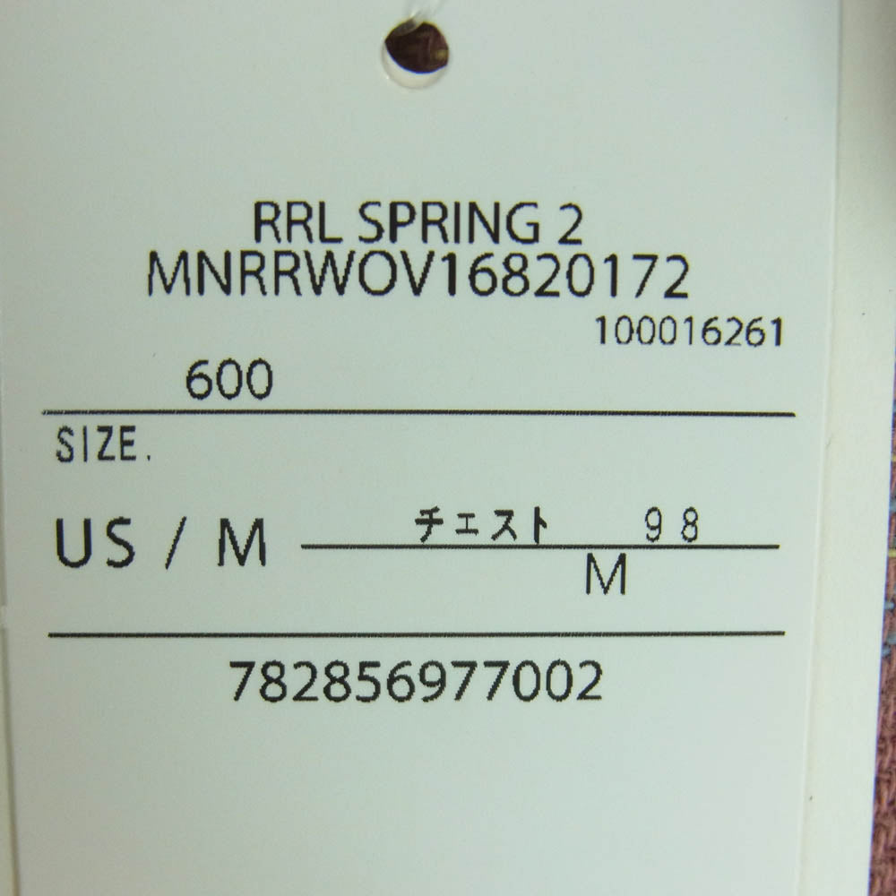 RRL ダブルアールエル チェック柄 フランネル 長袖 シャツ レッド系 オレンジ系 イエロー系 M【新古品】【未使用】【中古】