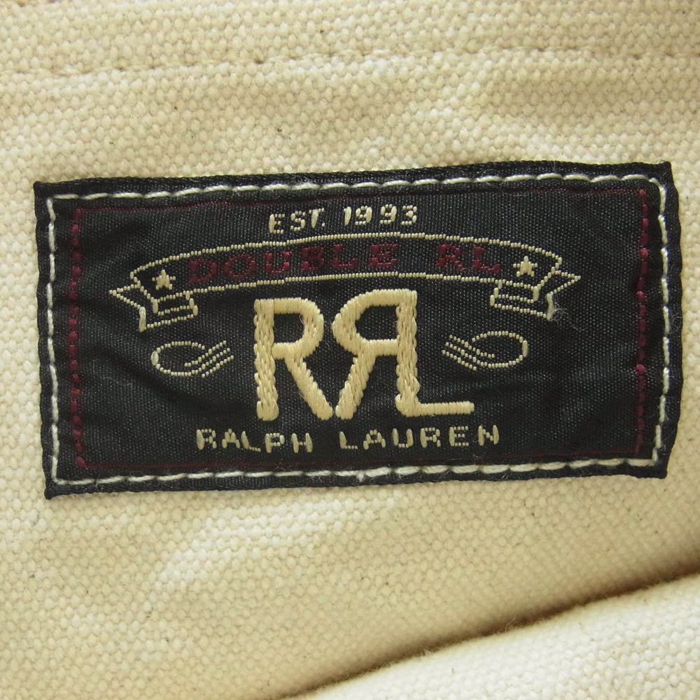 RRL ダブルアールエル ヴィテージ加工 ロゴ マーケット キャンバス トート ショルダー バッグ ベージュ系【中古】