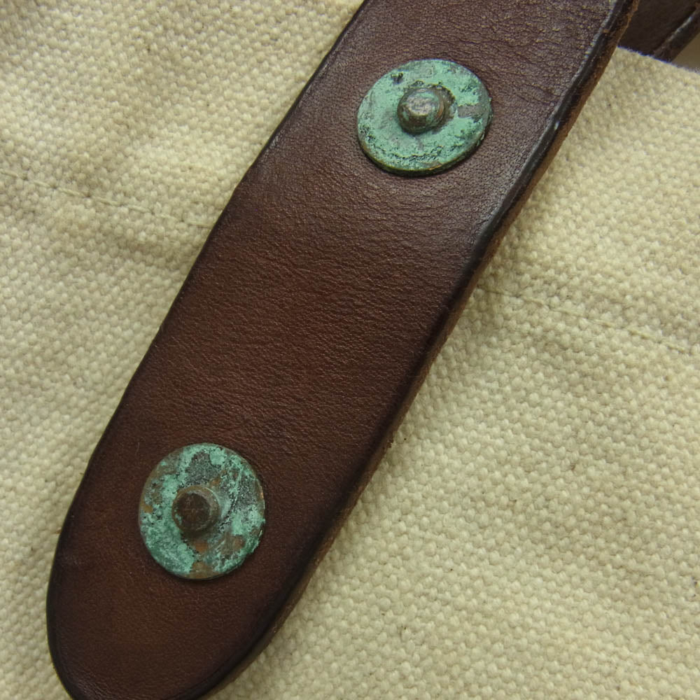 RRL ダブルアールエル ヴィテージ加工 ロゴ マーケット キャンバス トート ショルダー バッグ ベージュ系【中古】