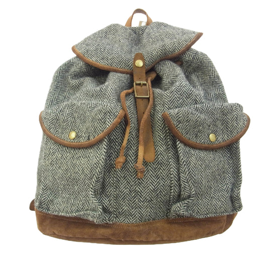RRL ダブルアールエル ×Harris Tweed NEW RILEY BACK PACK ヴィテージ加工 ハリスツィード バッグパック ブラウン系【極上美品】【中古】