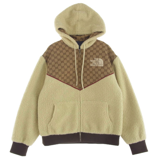 GUCCI グッチ 21SS 644582 XJC3T × THE NORTH FACE Canvas Shearling Jacket ノースフェイス キャンバス シアリング ボア ジャケット S【中古】