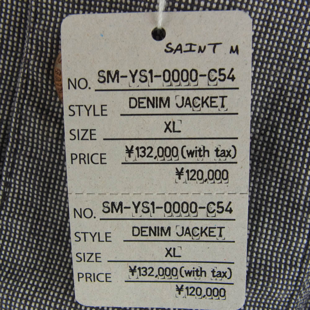 SAINT MICHAEL セントマイケル SM-YS1-0000-C54 Saint Mxxxxxx BB DENIM JKT STRIPE ワークジャケット ブラック系 XL【極上美品】【中古】