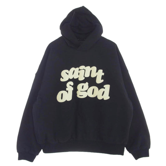 FEAR OF GOD フィアオブゴッド FGSNT50-310A x Saint Mxxxxxx SAINT MICHAEL セントマイケル Saint of God Hoodie フーディ パーカー ブラック系 3【中古】