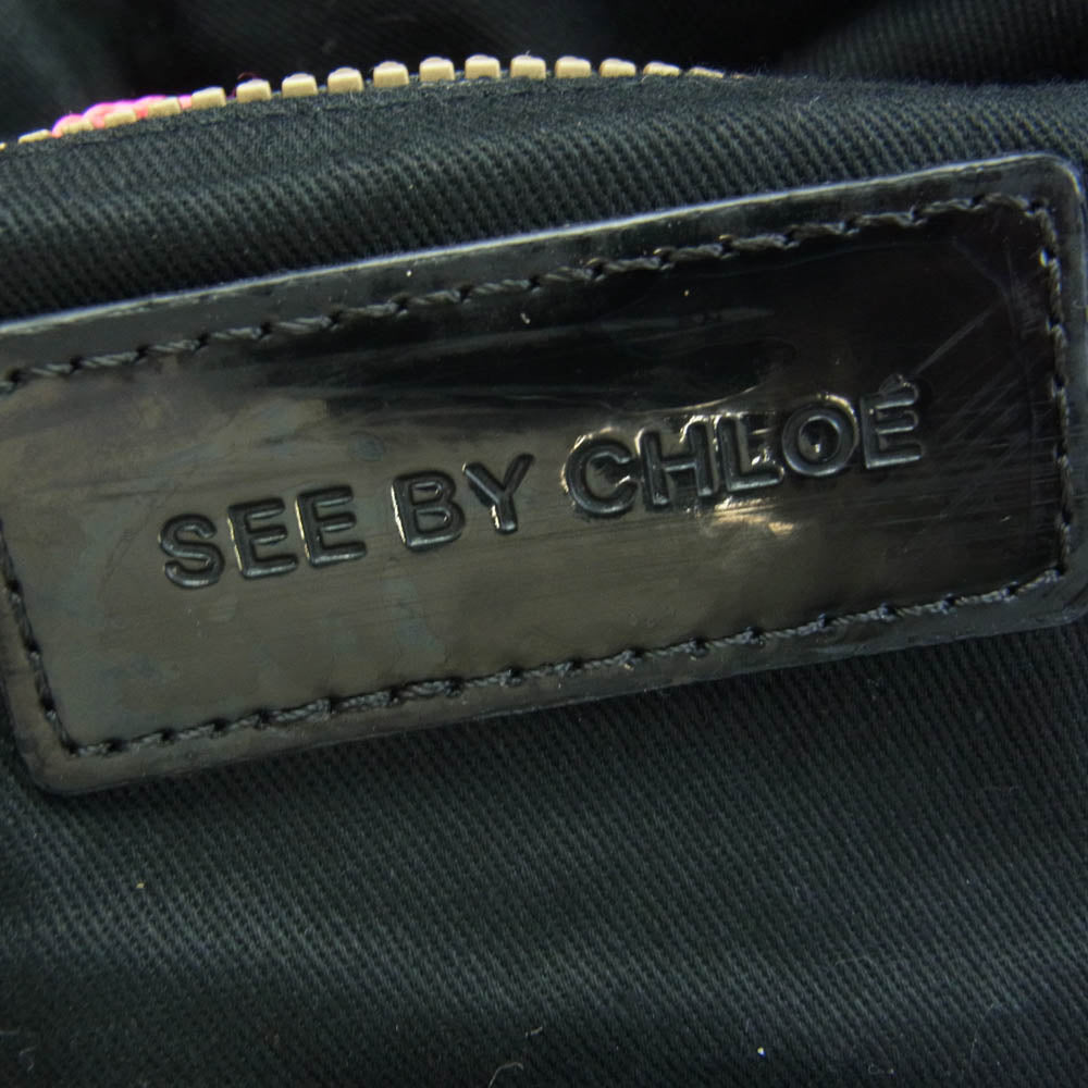 SEE BY CHLOE シーバイクロエ ジョイライダー 中綿 トートバッグ ブラック系【中古】