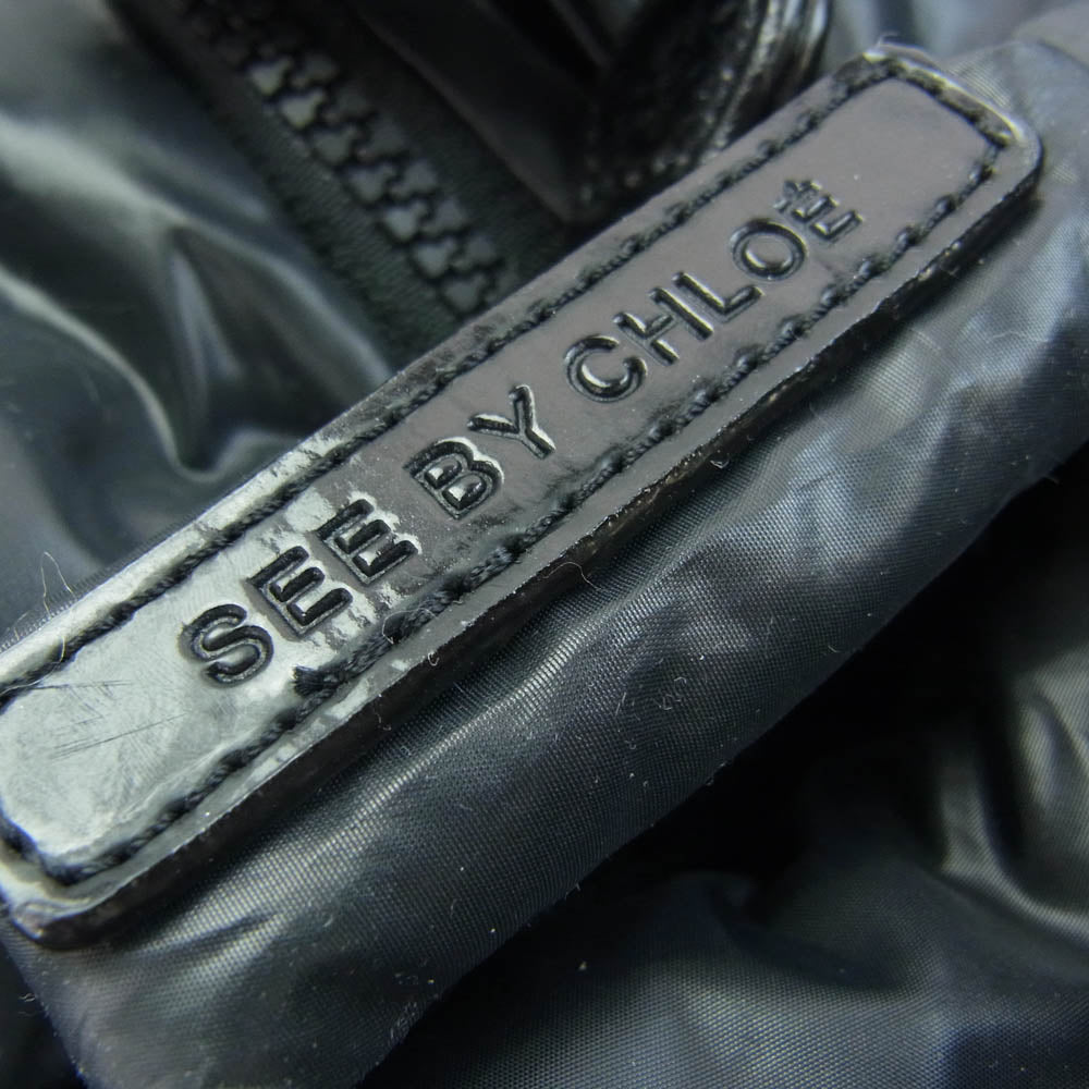 SEE BY CHLOE シーバイクロエ ジョイライダー 中綿 トートバッグ ブラック系【中古】