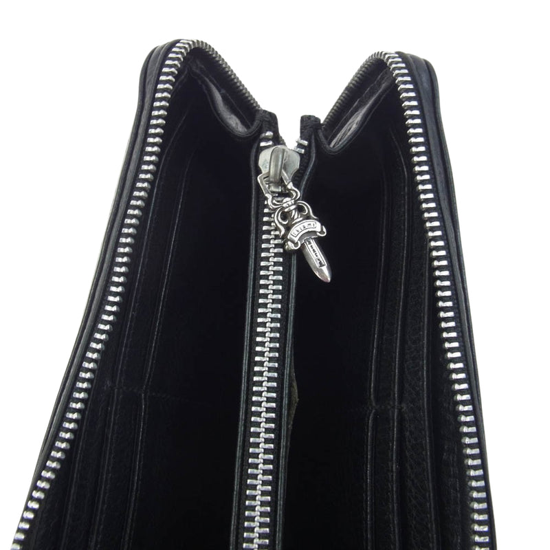 CHROME HEARTS クロムハーツ（原本有） REC F ZIP PLANE ラウンドジップ レザー ウォレット ブラック系【中古】