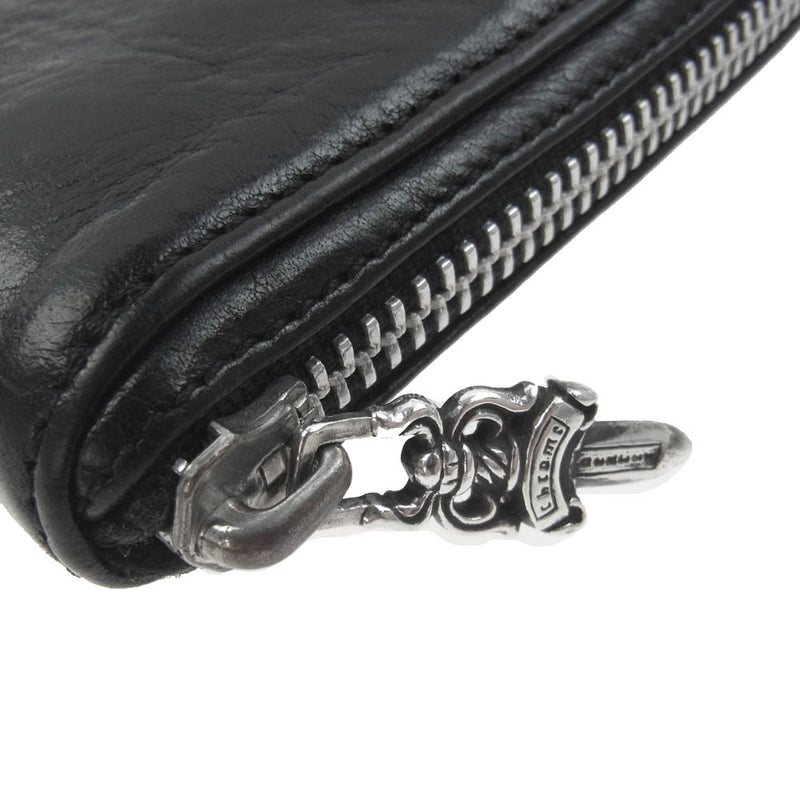 CHROME HEARTS クロムハーツ（原本有） REC F ZIP PLANE ラウンドジップ レザー ウォレット ブラック系【中古】