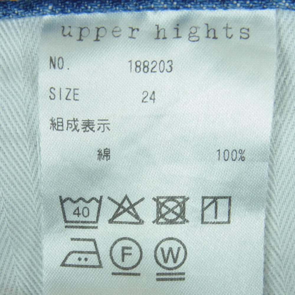 upper hights アッパーハイツ 188203 THE RASCAL ダメージ デニム パンツ 日本製 インディゴブルー系 24【中古】