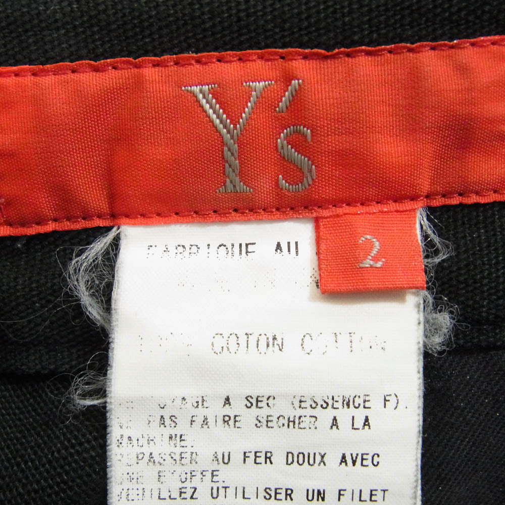 Y's Yohji Yamamoto ワイズ ヨウジヤマモト YX-P68-052 Red Label レッドレーベル 1タック コットン パンツ ブラック系 2【中古】