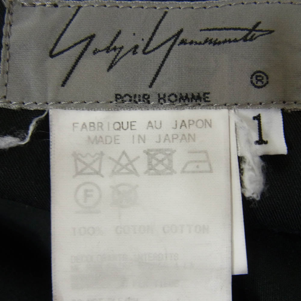 Yohji Yamamoto POUR HOMME ヨウジヤマモトプールオム 19SS HH-P06-002 ドローコード イージー ワイド パンツ 紐パンツ ブラック系 1【中古】