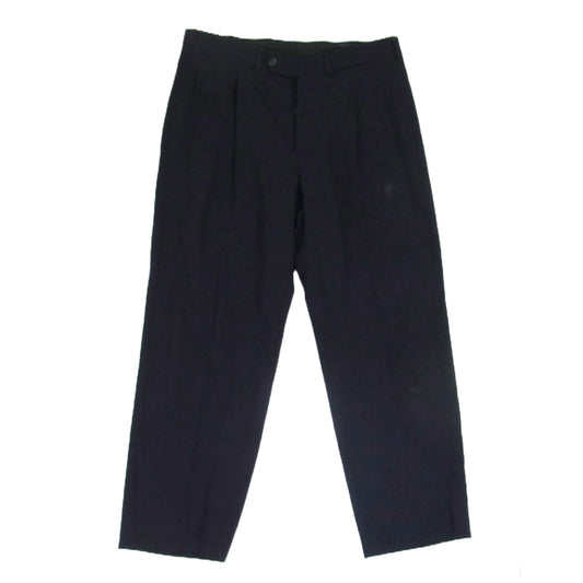 PRADA プラダ イタリア製 1タック ボタンフライ ウール スラックスパンツ ブラック系 44【中古】