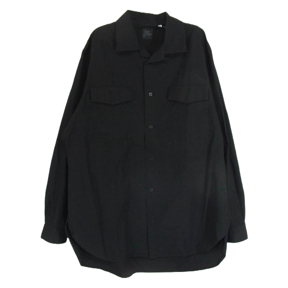 Yohji Yamamoto ヨウジヤマモト HV-B91-050 COSTUME D'HOMME コスチュームドオム SUIT BROAD OPEN COLLAR SHIRT オープンカラー 長袖シャツ ブラック系 2【中古】