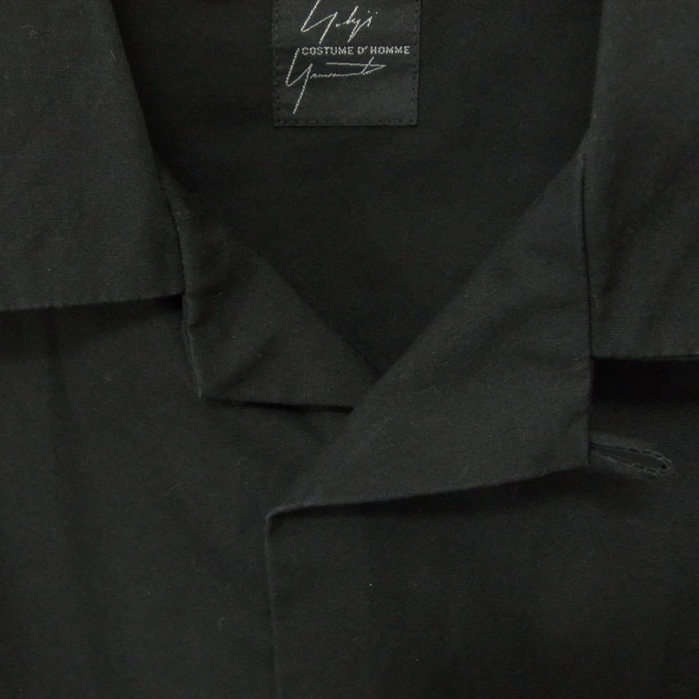 Yohji Yamamoto ヨウジヤマモト HV-B91-050 COSTUME D'HOMME コスチュームドオム SUIT BROAD OPEN COLLAR SHIRT オープンカラー 長袖シャツ ブラック系 2【中古】