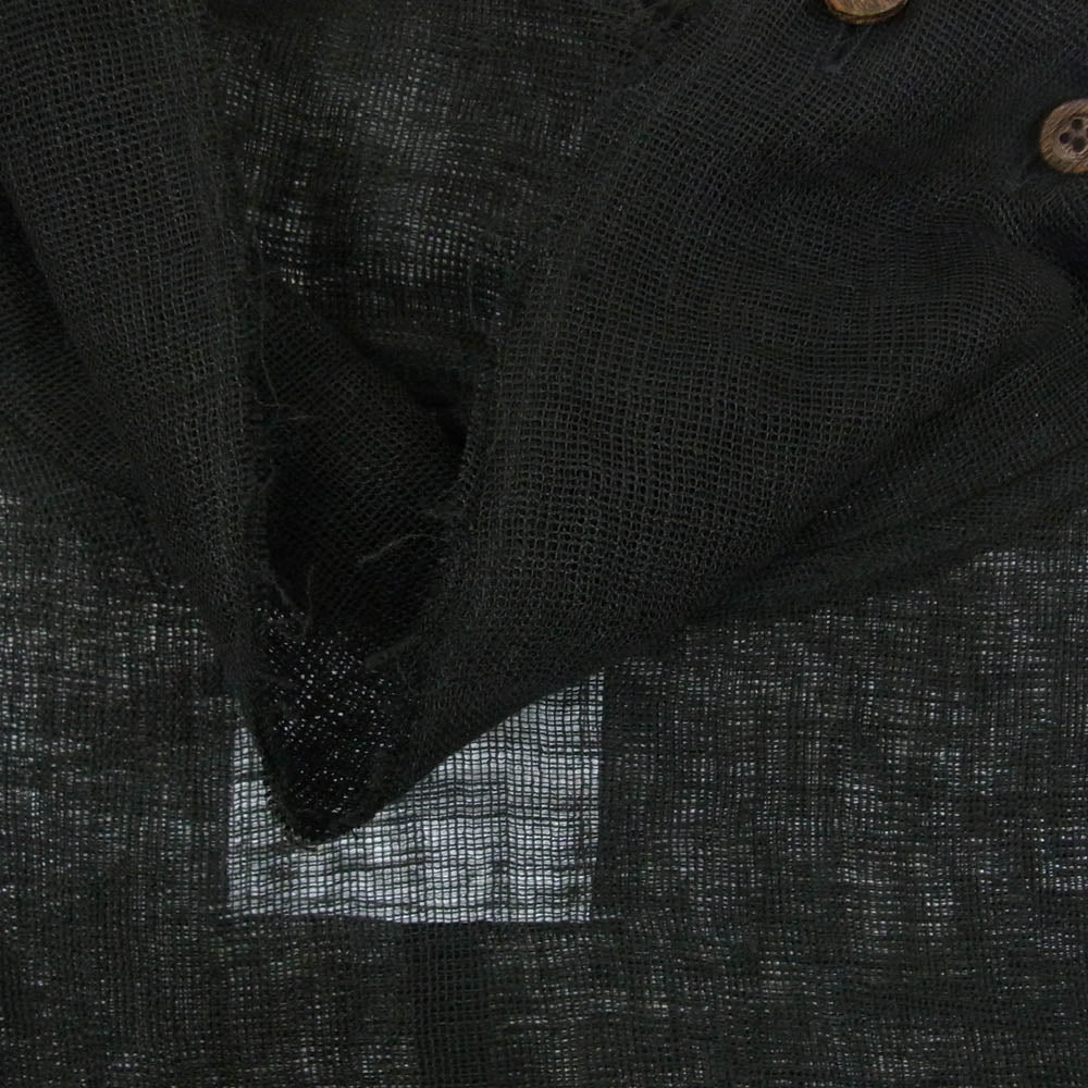 アンセルム 23SS ANC-SH35 LINEN PULLOVER SHIRT リネン プルオーバー シャツ ブラック系 2【中古】