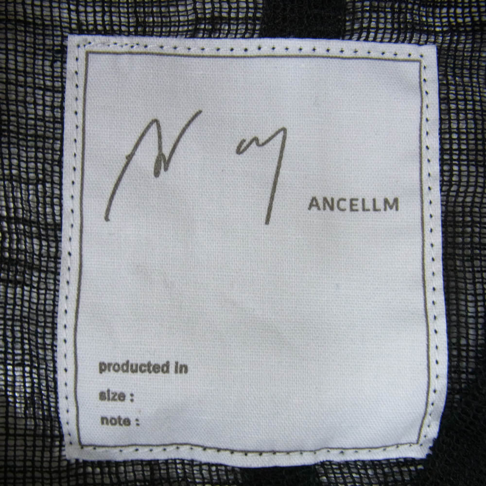 アンセルム 23SS ANC-SH35 LINEN PULLOVER SHIRT リネン プルオーバー シャツ ブラック系 2【中古】