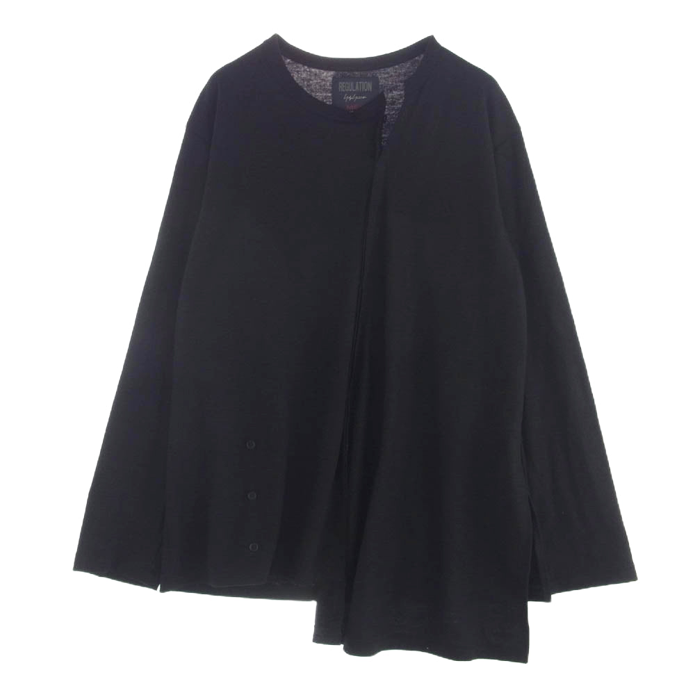 Yohji Yamamoto ヨウジヤマモト HJ-T53-175 regulation レギュレーション アシンメトリー ヘム Tシャツ カットソー ブラック系 3【中古】