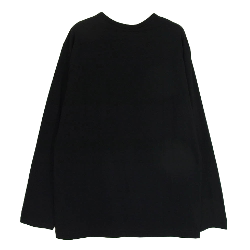 Yohji Yamamoto POUR HOMME ヨウジヤマモトプールオム 24SS HS-T69-995-1-03 COMBED SINGLE JERSEY PT LONG SLEEVE 過呼吸 プリント 長袖 カットソー ブラック系 3【極上美品】【中古】