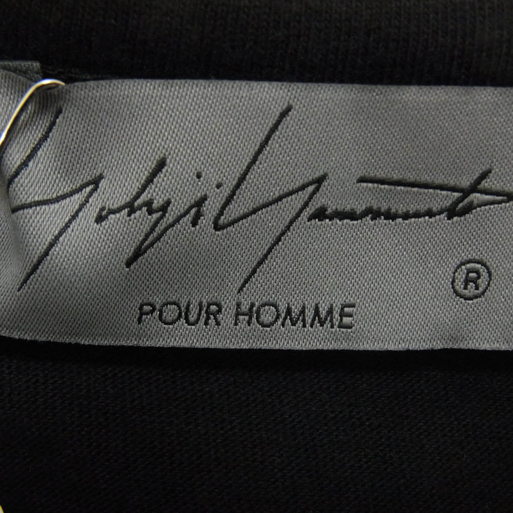 Yohji Yamamoto POUR HOMME ヨウジヤマモトプールオム 24SS HS-T69-995-1-03 COMBED SINGLE JERSEY PT LONG SLEEVE 過呼吸 プリント 長袖 カットソー ブラック系 3【極上美品】【中古】