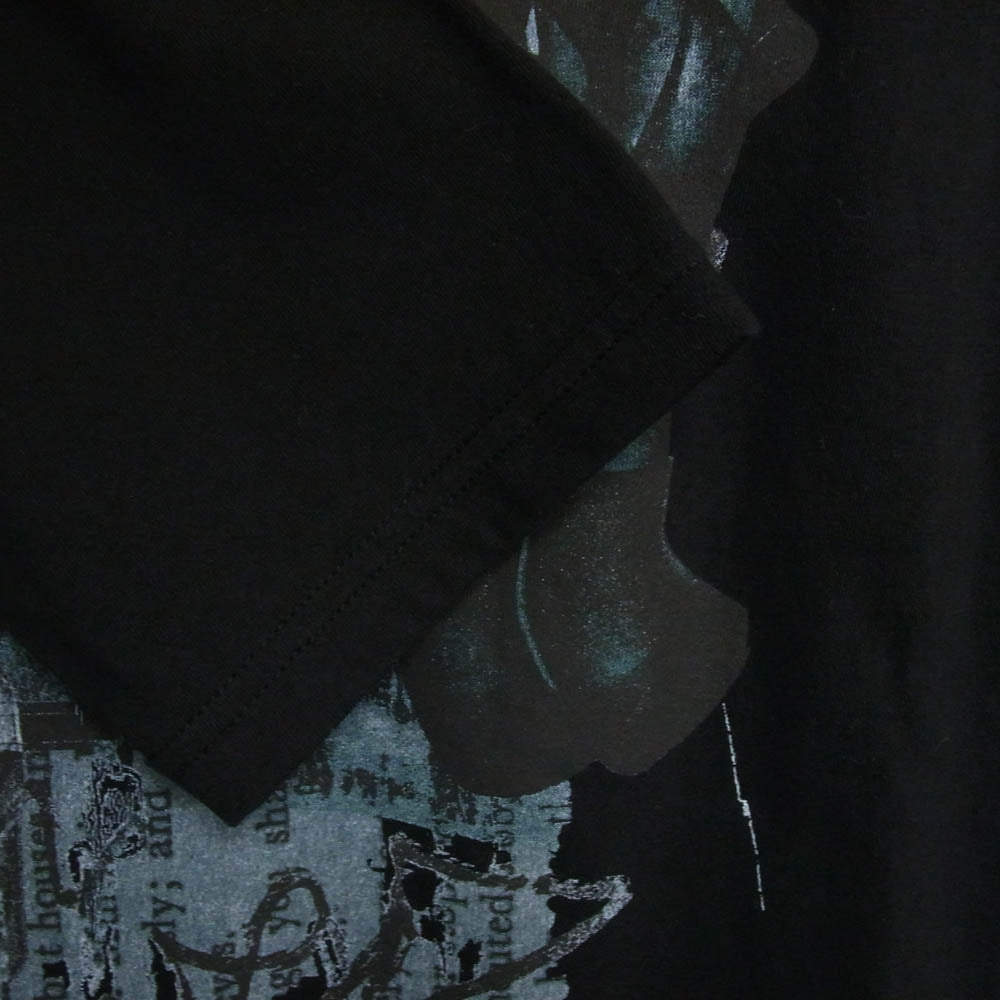 Yohji Yamamoto POUR HOMME ヨウジヤマモトプールオム 24SS HS-T69-995-1-03 COMBED SINGLE JERSEY PT LONG SLEEVE 過呼吸 プリント 長袖 カットソー ブラック系 3【極上美品】【中古】